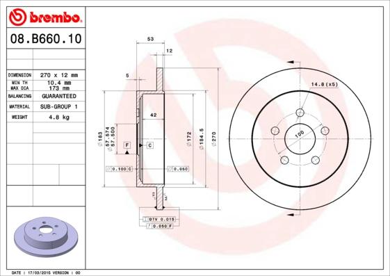 Brembo 08.B660.10 - Jarrulevy inparts.fi