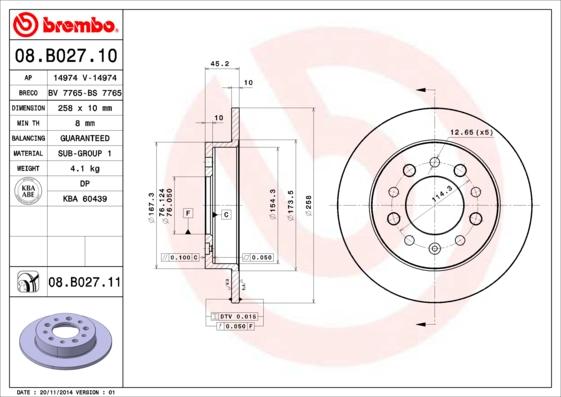 Brembo 08.B027.11 - Jarrulevy inparts.fi