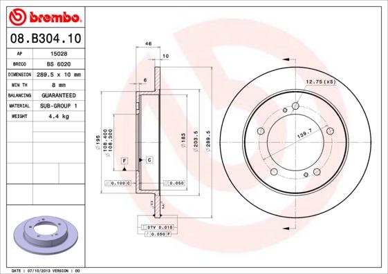 Brembo 08.B304.10 - Jarrulevy inparts.fi