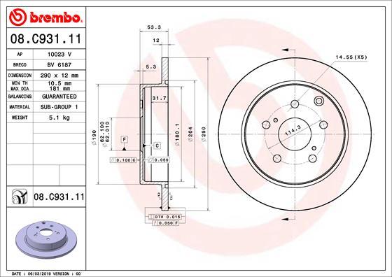 Brembo 08.C931.11 - Jarrulevy inparts.fi