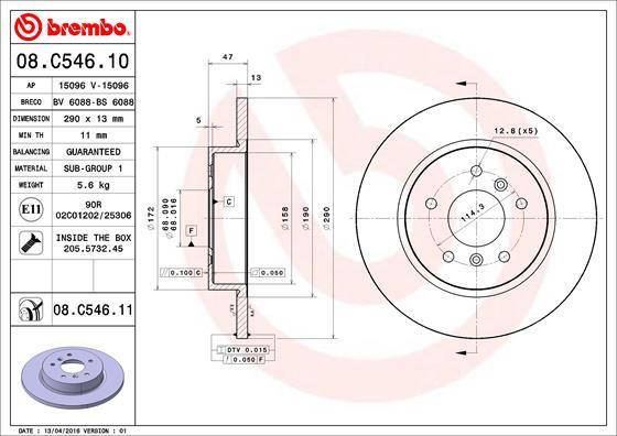 Brembo 08.C546.11 - Jarrulevy inparts.fi