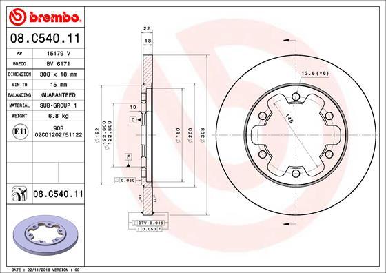 Brembo 08.C540.11 - Jarrulevy inparts.fi