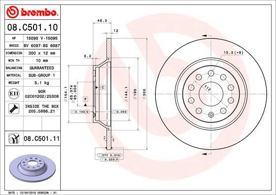 Brembo 08.C501.11 - Jarrulevy inparts.fi