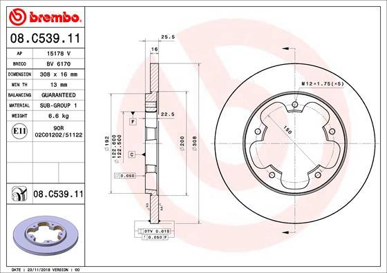 Brembo 08.C539.11 - Jarrulevy inparts.fi