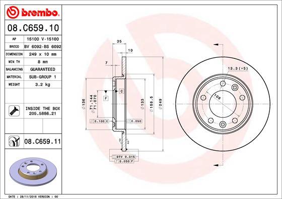 Brembo 08.C659.11 - Jarrulevy inparts.fi