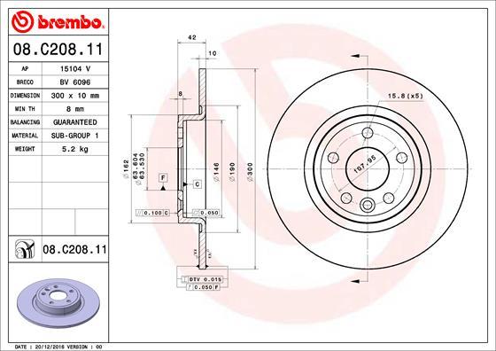 Brembo 08.C208.11 - Jarrulevy inparts.fi