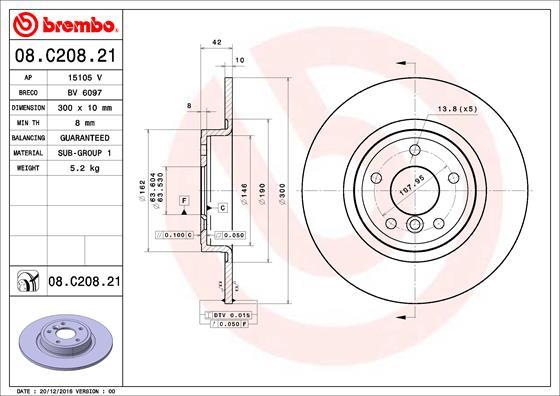 Brembo 08.C208.21 - Jarrulevy inparts.fi