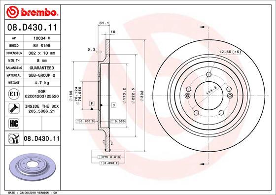 Brembo 08.D430.11 - Jarrulevy inparts.fi