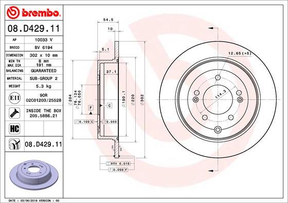 Brembo 08.D429.11 - Jarrulevy inparts.fi