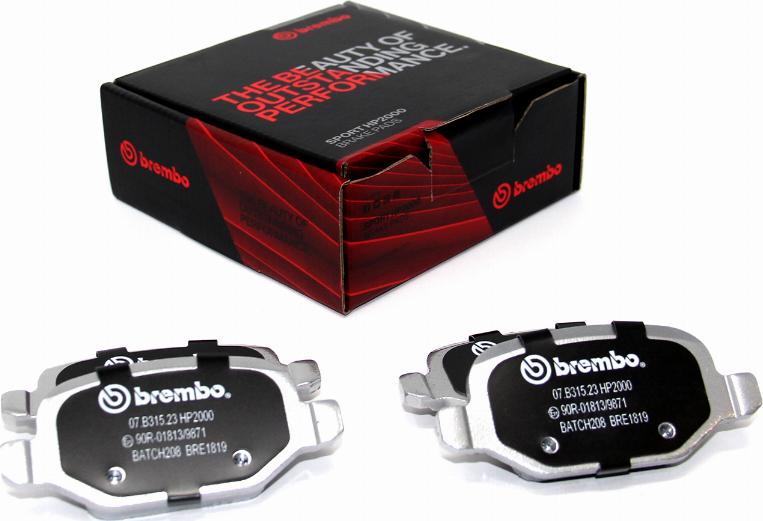 Brembo 07.B315.23 - Teho-jarrupalasarja inparts.fi