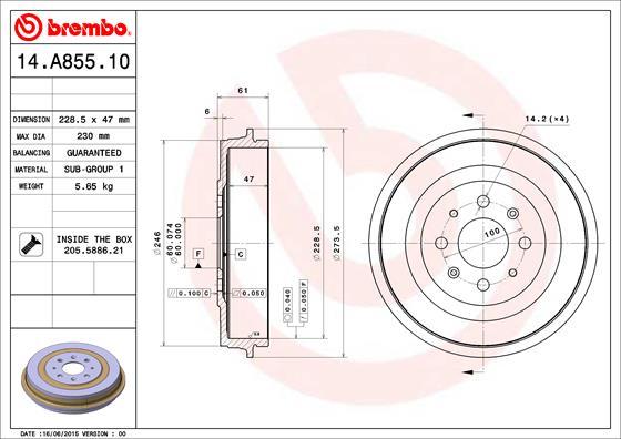 Brembo 14.A855.10 - Jarrurumpu inparts.fi