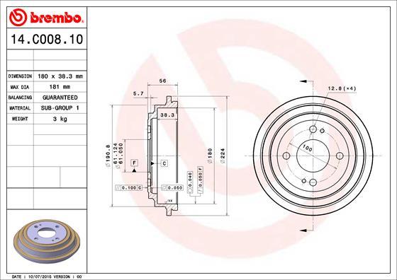 Brembo 14.C008.10 - Jarrurumpu inparts.fi