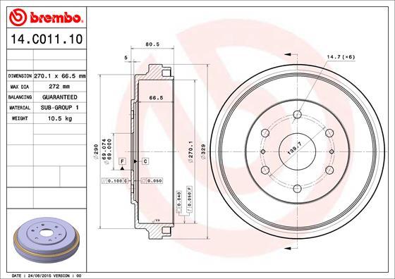 Brembo 14.C011.10 - Jarrurumpu inparts.fi