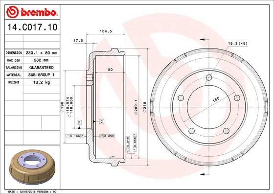 Brembo 14.C017.10 - Jarrurumpu inparts.fi