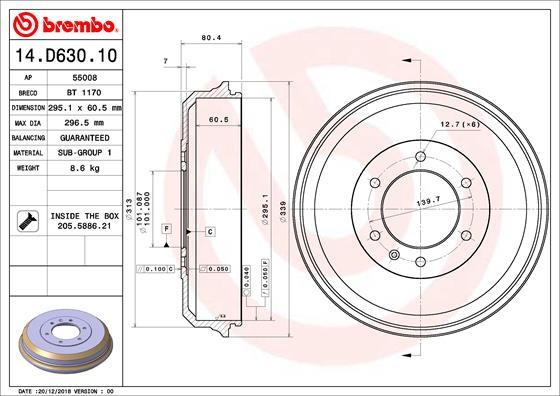 Brembo 14D63010 - Jarrurumpu inparts.fi