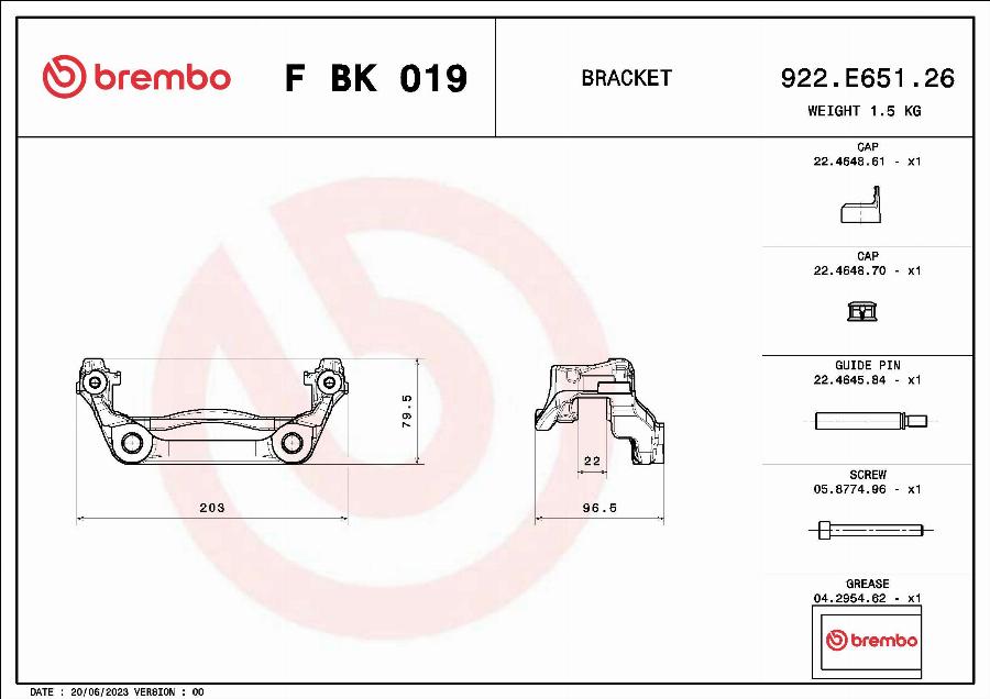 Brembo F BK 019 - Jarrusatulasarja inparts.fi