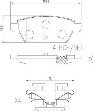 Brembo P49051N - Jarrupala, levyjarru inparts.fi