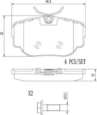 Brembo P44009N - Jarrupala, levyjarru inparts.fi