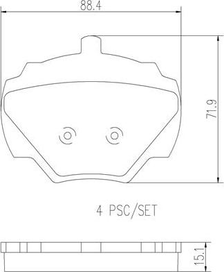 Brembo P44001N - Jarrupala, levyjarru inparts.fi