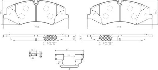 Brembo P44024N - Jarrupala, levyjarru inparts.fi