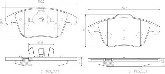 Brembo P44020N - Jarrupala, levyjarru inparts.fi