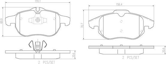 Brembo P59043N - Jarrupala, levyjarru inparts.fi