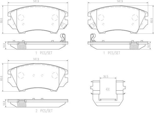 Brembo P59055N - Jarrupala, levyjarru inparts.fi