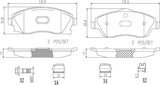 Brembo P59036N - Jarrupala, levyjarru inparts.fi