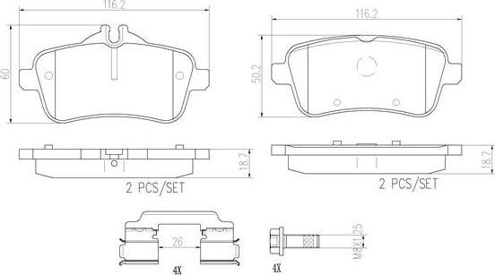 Brembo P50099N - Jarrupala, levyjarru inparts.fi