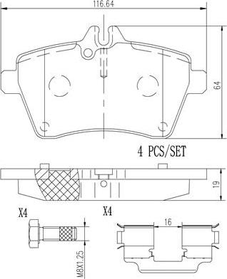 Brembo P50054N - Jarrupala, levyjarru inparts.fi