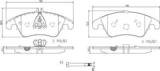 Brembo P50069N - Jarrupala, levyjarru inparts.fi