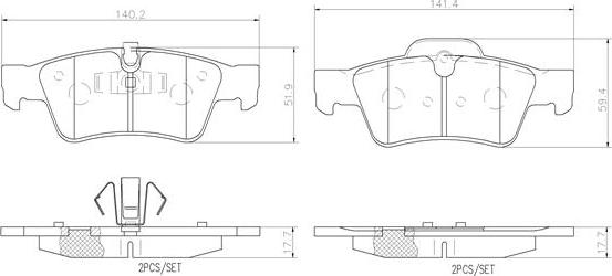 Brembo P50064N - Jarrupala, levyjarru inparts.fi