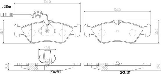 Brembo P50082N - Jarrupala, levyjarru inparts.fi