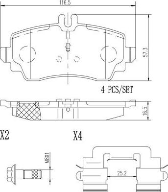 Brembo P50035N - Jarrupala, levyjarru inparts.fi