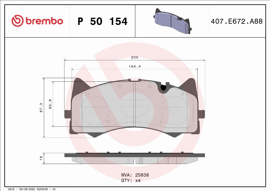 Brembo P 50 154 - Jarrupala, levyjarru inparts.fi