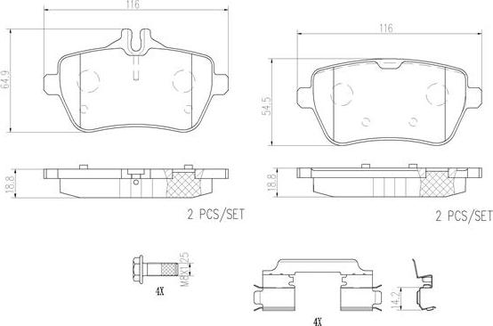 Brembo P50117N - Jarrupala, levyjarru inparts.fi