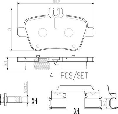 Brembo P50135N - Jarrupala, levyjarru inparts.fi