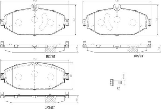 Brembo P50124N - Jarrupala, levyjarru inparts.fi