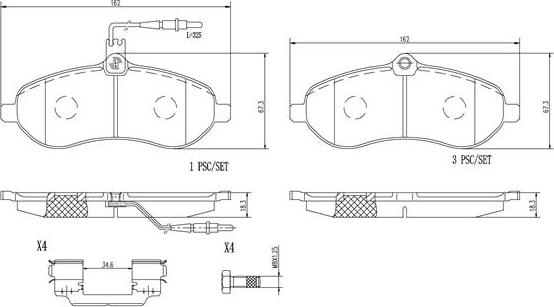 Brembo P61096N - Jarrupala, levyjarru inparts.fi