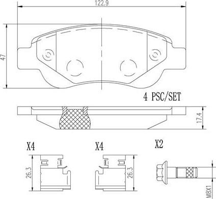 Brembo P61081N - Jarrupala, levyjarru inparts.fi