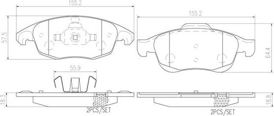 Brembo P61083N - Jarrupala, levyjarru inparts.fi