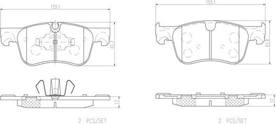 Brembo P61116N - Jarrupala, levyjarru inparts.fi