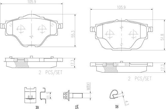 Brembo P61124N - Jarrupala, levyjarru inparts.fi