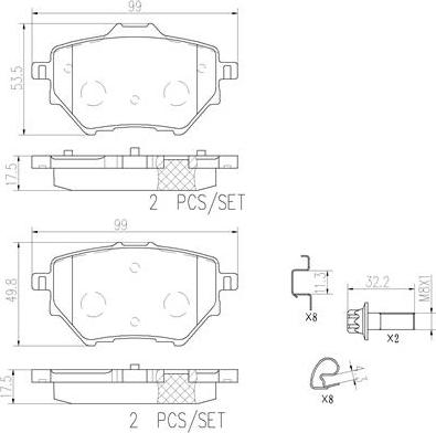 Brembo P61122N - Jarrupala, levyjarru inparts.fi