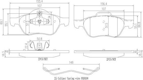 Brembo P68048N - Jarrupala, levyjarru inparts.fi