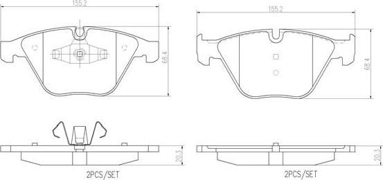 Brembo P06055N - Jarrupala, levyjarru inparts.fi