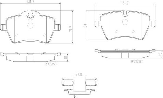 Brembo P06051N - Jarrupala, levyjarru inparts.fi