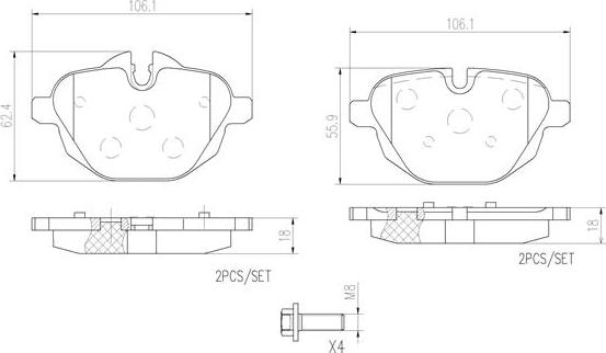 Brembo P06064N - Jarrupala, levyjarru inparts.fi