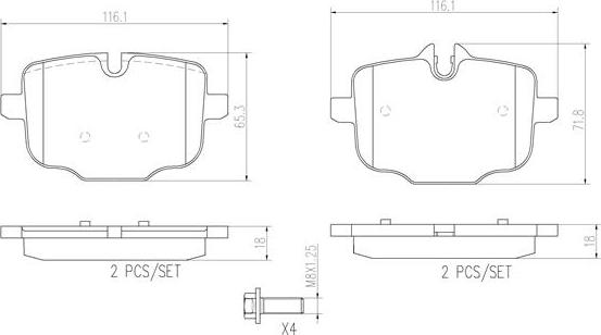 Brembo P06061N - Jarrupala, levyjarru inparts.fi