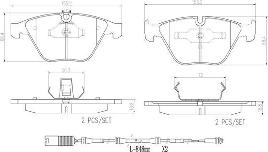 Brembo P06031N - Jarrupala, levyjarru inparts.fi